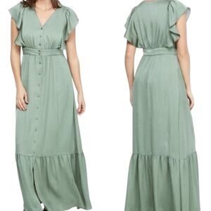 *NWOT Women’s Gal Meets Glam Tory Sage Green Maxi Dress – Sz 2